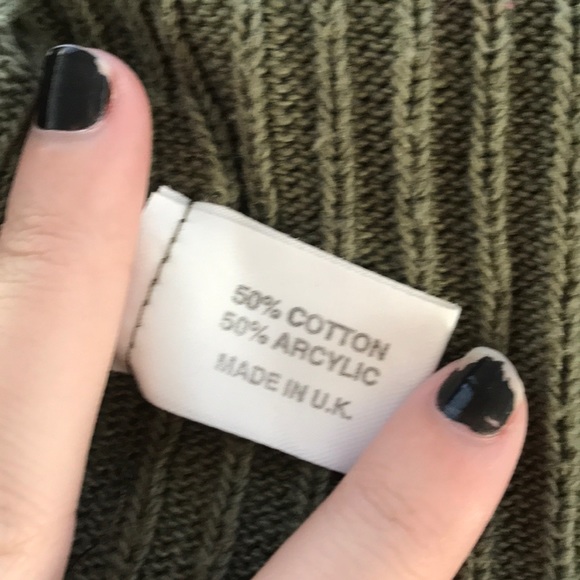 LF NAANAA green ribbed off shoulder knit dress - Picture 6 of 7